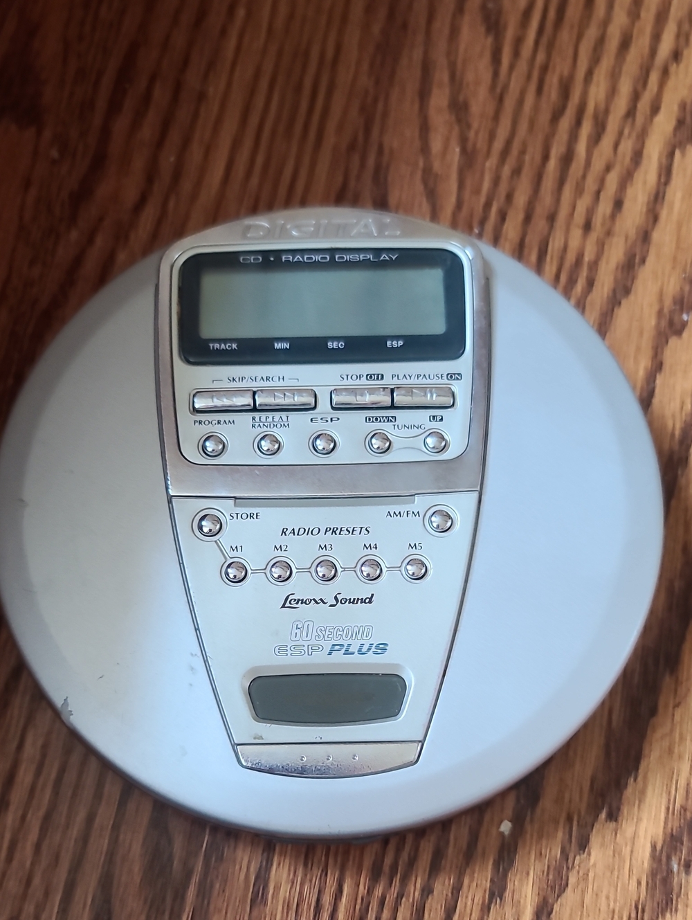 Silver Portable CD Player with Radio - 60 Second ESP Plus